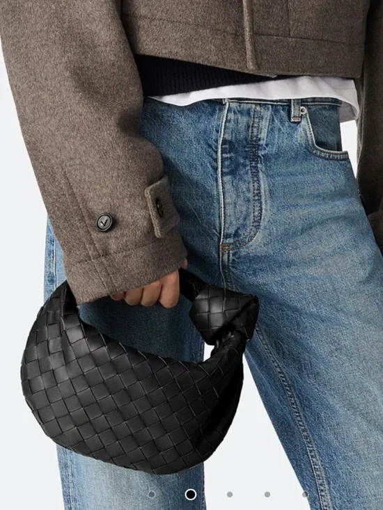 EUC Bottega Veneta mini Jodie bag-black intrecciato leather. woven knotted purse - Picture 2 of 5